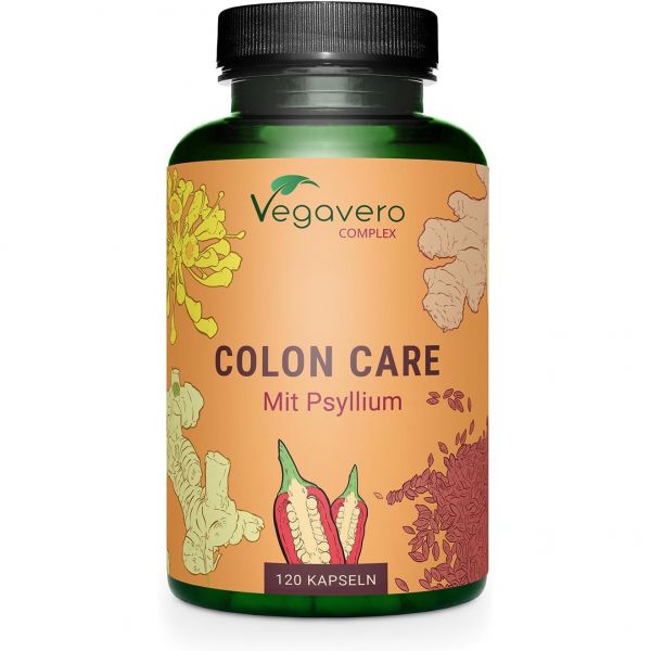 Vegavero 콜론 클렌즈 베가베로® 60일 자연 장 건강 <b>치료제</b> 섬유질플리움 껍질 유산균 생강과 갈랑가 <b>변비</b>와 복부 팽만 완화 비건 및 첨가물 무첨가 120정  1개