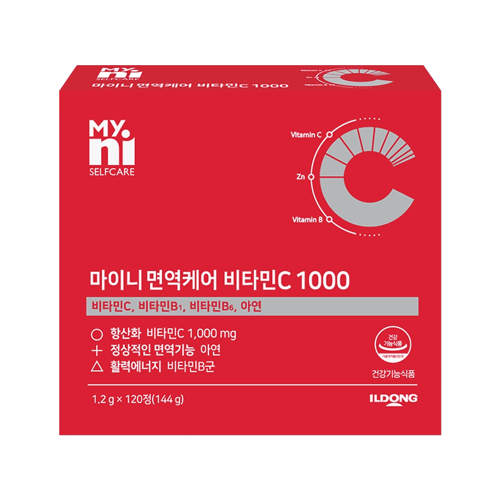 마이니 면역케어 <b>비타민C</b> 1000 120정 아연 <b>비타민</b>B 항산화  1개