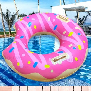 [데코앤] 도넛튜브 딸기 원형100 물놀이 수영 홈캉스 도너츠