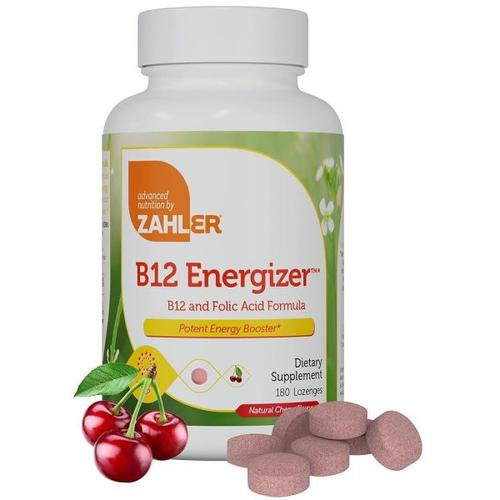 Zahler 잘러 Energizer+ 비타민 <b>B125000mcg</b> B12 체리 캔디 5000mcg 180정