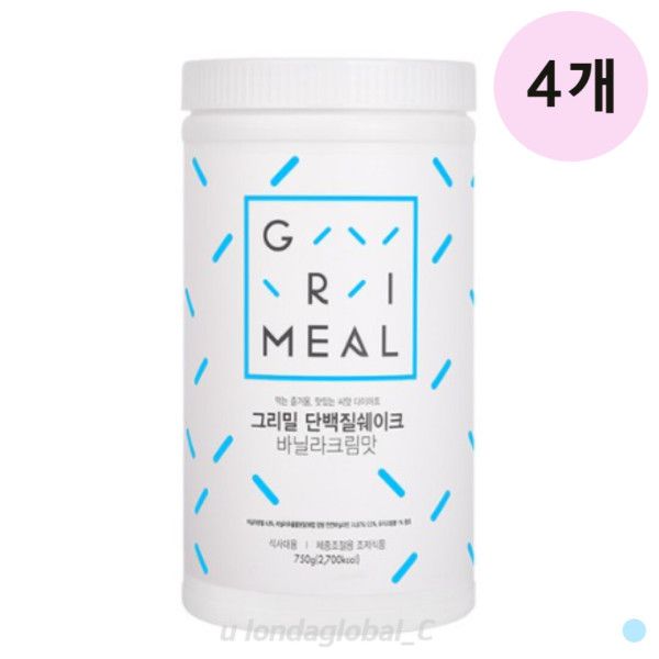 <b>그리밀</b> 단백질 쉐이크 <b>체중</b>조절 바닐라크림 750gX4  750g  4개