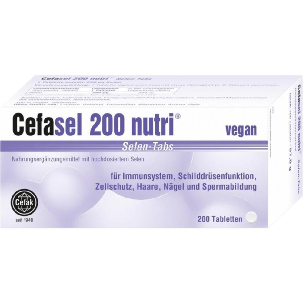 Cefasel 200 nutri Selen <b>세파셀</b> 셀레늄 200정