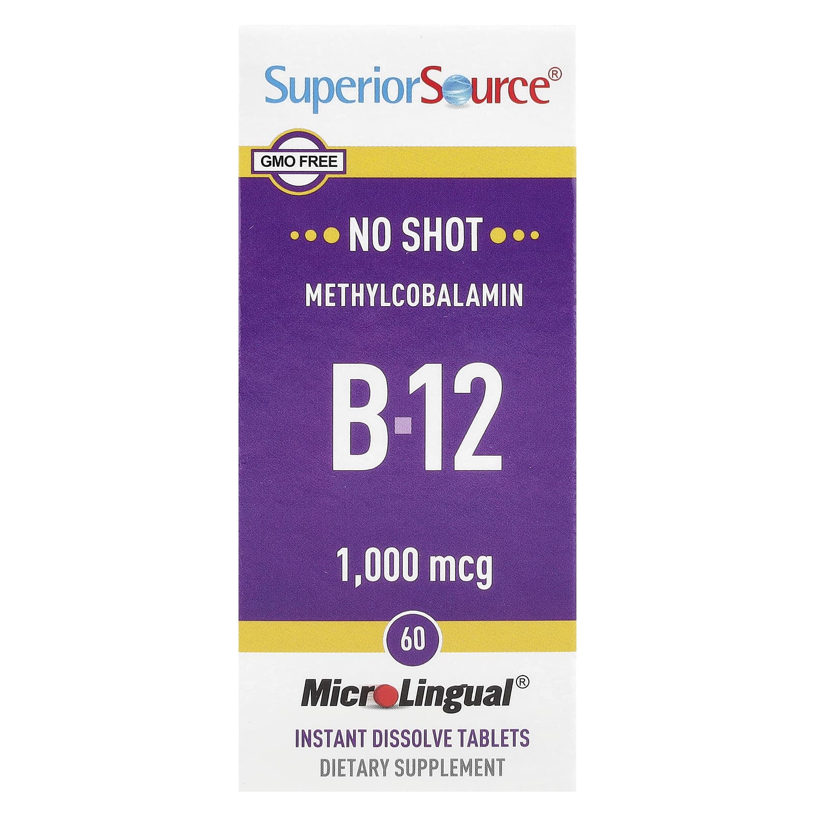 Superior Source <b>메틸</b>코발라민 B-12 1000<b>mcg</b> MicroLingual 빠른 용해 정제 60정  SuperiorSource<b>메틸</b>코발라민<b>B121000mcg</b>  1개