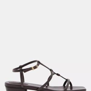 hush 버건디 가죽 스트랩 로우 힐 샌들 Leather Strappy Low Heel Sandals, Burgundy 113443356 138986123