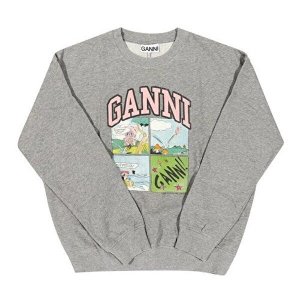 (명품) GANNI T4284 921 아이솔리 만화 그래픽 로고 여성 맨투맨