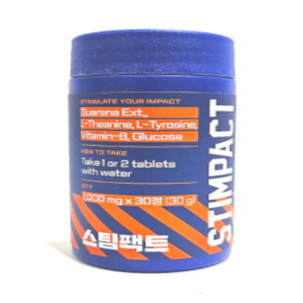 <b>스팀팩트</b> 카페인 활력 체력 누트로픽 비타민B 잠깨는 몰입 에너지 타블렛 1000mg 30정 1개  2개