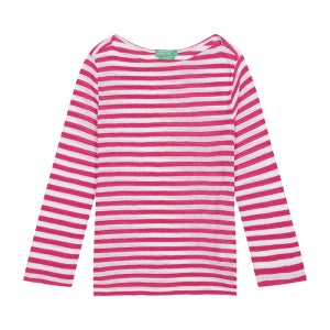 [베네통]2025 SUMMER Boat neck striped t-shirt 38O0D109X916
