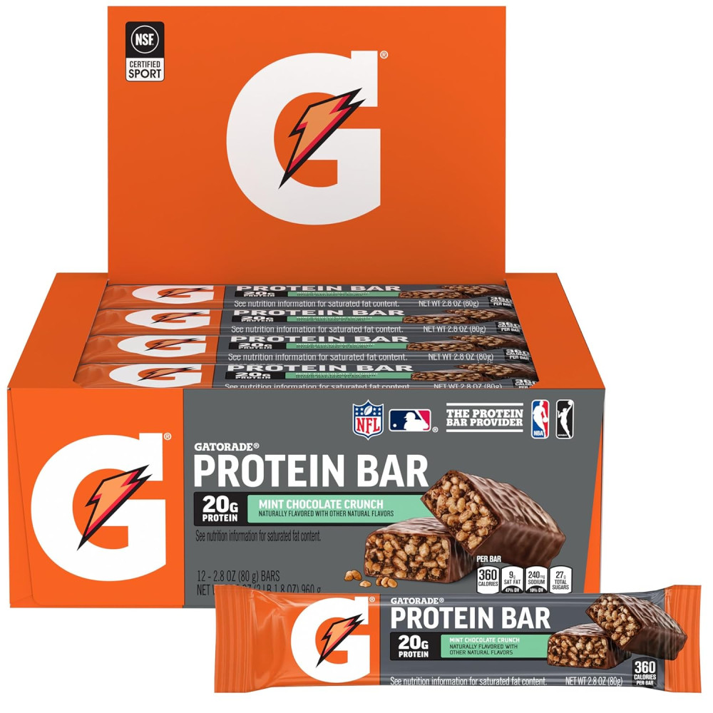 <b>Gatorade</b> <b>게토레이</b> 웨이 <b>프로틴</b>바 <b>단백질</b>바 민트초콜릿 크런치 80g x 12개