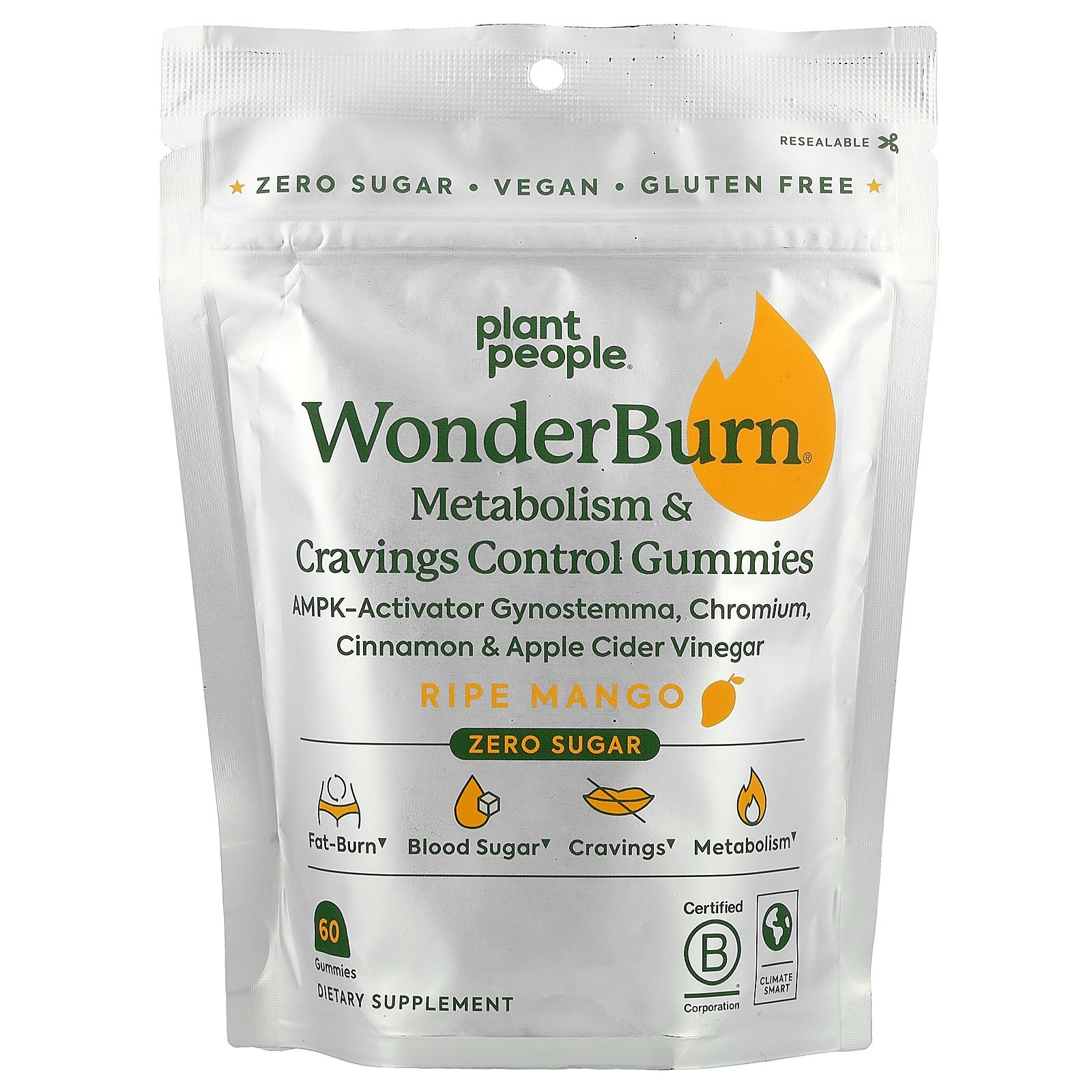 Plant People wonderBurn® 신진대사 및 <b>식욕</b> 조절 구미젤리 잘 익은 망고 구미젤리 60개  1개  60정