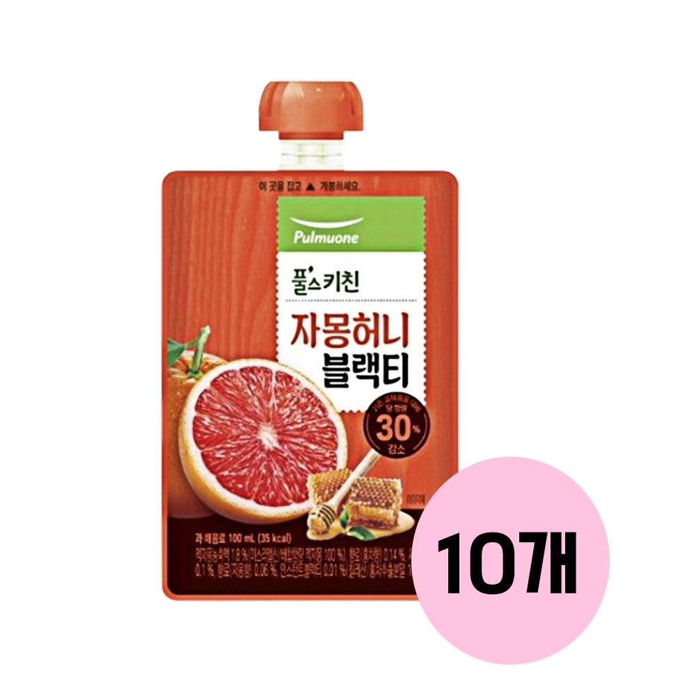 풀스키친 자몽허니블랙티 100mlX10 100ml 10개 과채 주스 식사대용 사무실 어린이 <b>변비</b>  100ml