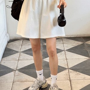 로드릭 밴딩 반바지,바스락 4부 밴딩 와이드 반바지 여성 빅사이즈