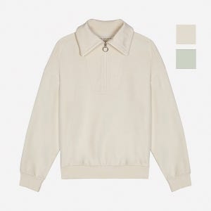 뱅뱅 반집업 봄연노랑맨투맨~지금입기 딱이야!!! 반값할인까지!!! 여성 반집업 맨투맨(  내추럴  90