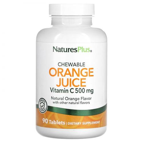 <b>NaturesPlus</b>, Chewable Orange Juice, Vitamin C, Natural Orange, 500 mg, 90 Tablets