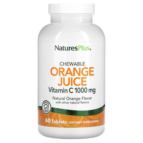 <b>NaturesPlus</b>, Chewable Orange Juice, Vitamin C, Natural Orange, 1,000 mg, 60 Tablets