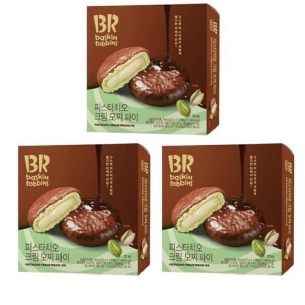 [베스킨라빈스] 배스킨라빈스 피스타치오 크림 모찌 파이 12개입 3박스