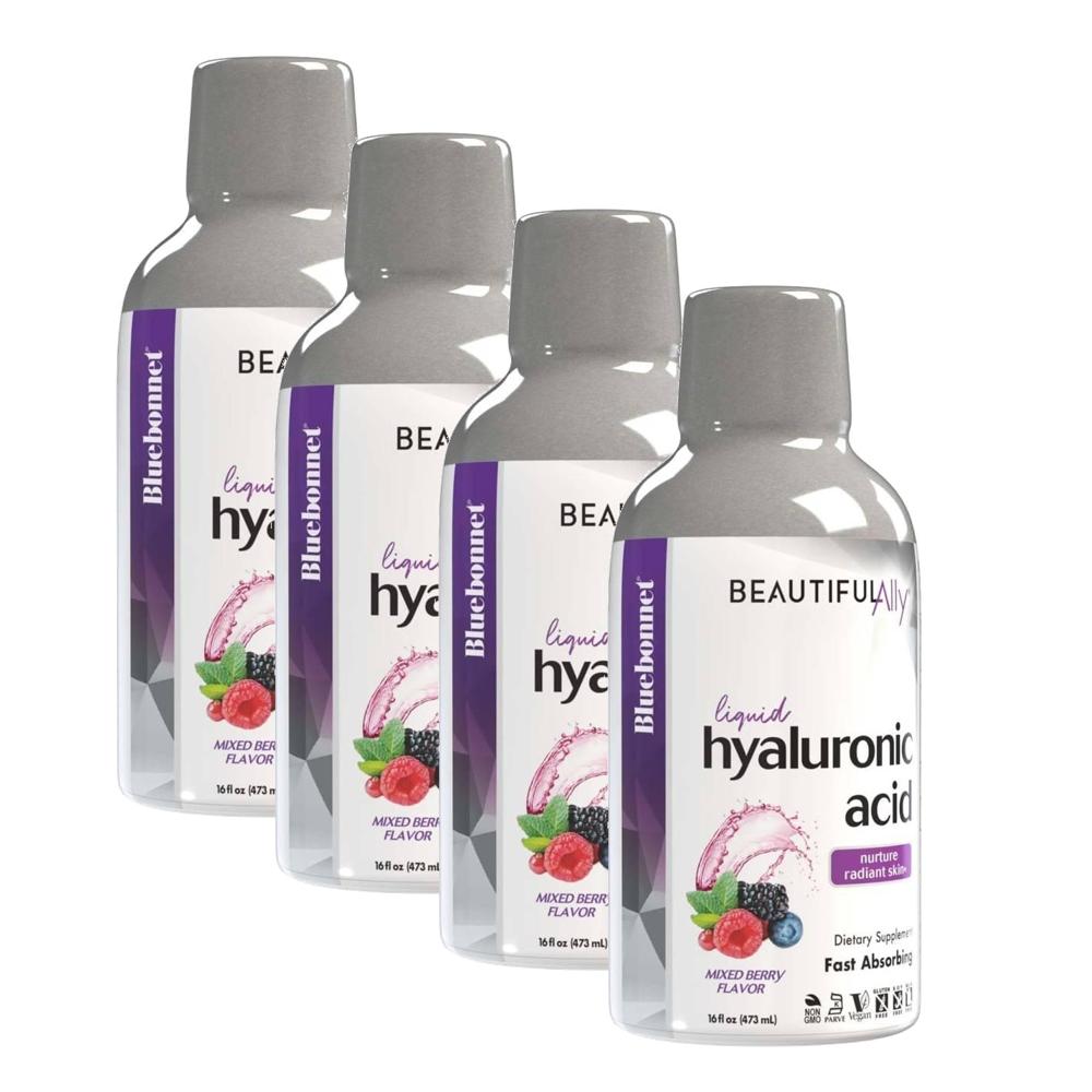 블루보넷 액상 히알루론산 믹스베리맛 Bluebonnet Beautiful Ally Liquid Hyaluronic Acid  4개  473ml