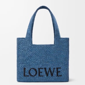 로에베 스몰 라피아 토트백 블랙 A685B61X01 미디움 토트 Medium Font tote in raffia Light Blue 139195015