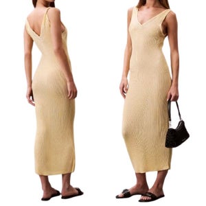 캘빈클라인 원피스 비스코스 실루엣 드레스 옐로우