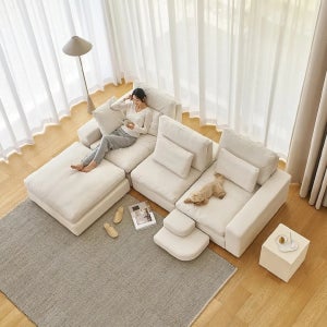 (한샘몰pick) 데일리 스윙 구스 모듈 타이보텍스 패브릭소파 4인용 (2colors)