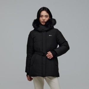 내셔널지오그래픽 N244WDW310 여성 아틀라스 윈드스토퍼 중기장 구스 다운 점퍼 CARBON BLACK