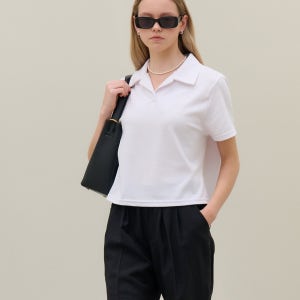 MET eco friendly collar T-shirt upcycle white