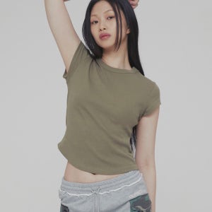 [큐리티] C 90S LINE BASIC T-SHIRT_KHAKI