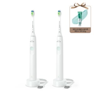 (라이브) PHILIPS 소닉케어 1100 시리즈 화이트민트 HX3641/41*2SET + 덴티스테 치약 60g