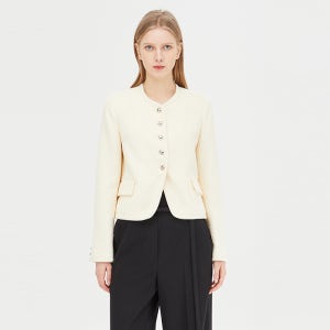 [시슬리]2024 SPRING 트위드 금장 버튼 자켓 SAJK01411CR