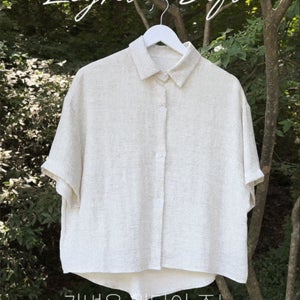 린넨터치 보카시 반팔 셔츠