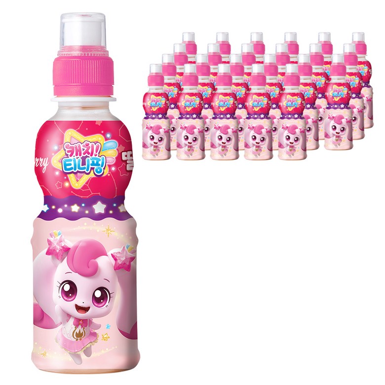 웅진 캐치 티니핑 딸기맛 200ml 24개 과채 주스 <b>학생</b> 어린이 과일즙 놀이터