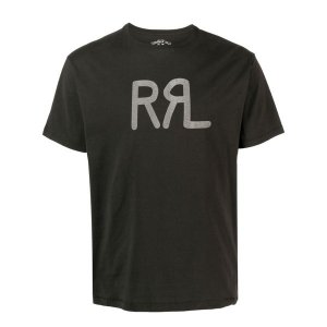 RRL 로고 프린트 면 티셔츠 782897939002 002 BLACK 블랙 남성