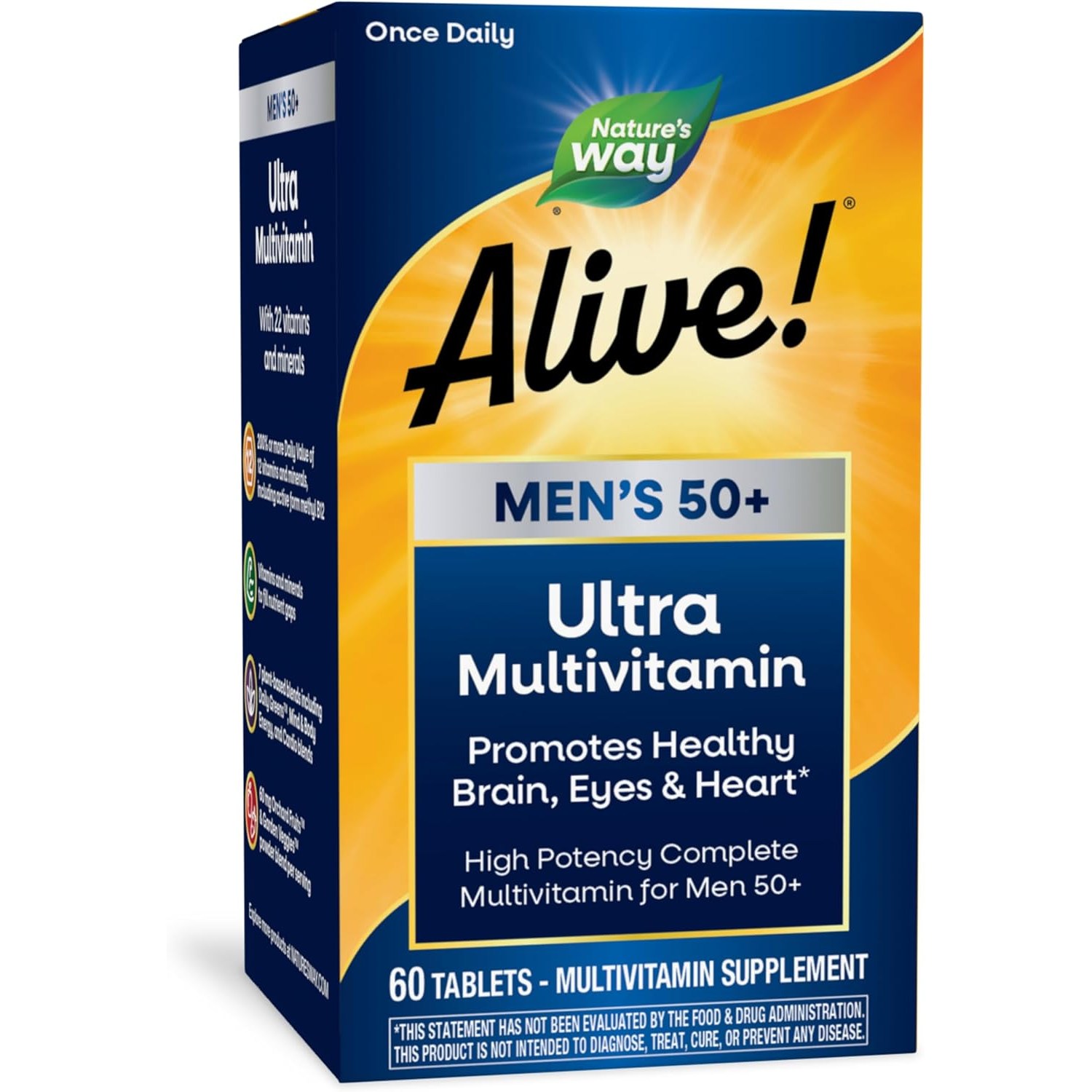 네이쳐스웨이 <b>얼라이브</b>! 원스 데일리 <b>맨 50</b>+ 멀티 비타민 타블렛  60정  1개