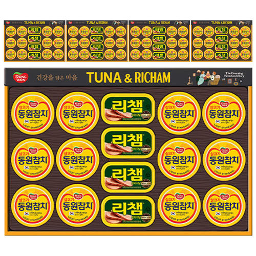 <b>동원F</b> B 동원 튜나리챔 O-48호 선물세트 부직포백 증정 5개 1박스