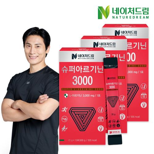 <b>네이처드림</b> 슈퍼 <b>아르기닌</b>3000 20g x 15포 3박스