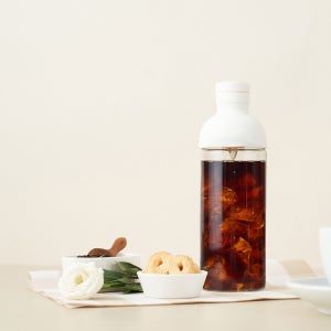 하리오 필터 인 보틀 300ml 화이트 침출식 냉침 유리병