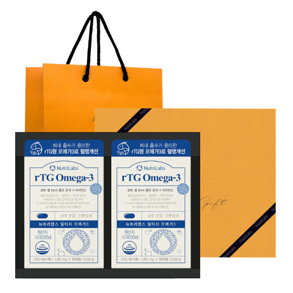 <b>로니웰</b> 뉴트리랩스 rTG <b>오메가3</b> 60캡슐 2개입 선물세트 (총 4개월분)