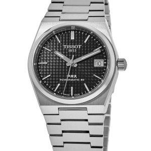 Tissot 티쏘 PRX 파워매틱 80 35mm 블랙 다이얼 유니섹스 시계 T137.207.11.051.00 478468