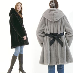 [엘림모피] Faux fur18후드롱 벨트 밍크 코트