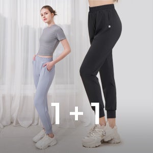 운동복 소프트 릴렉스핏 바지 여자트레이닝복 조거팬츠 1+1