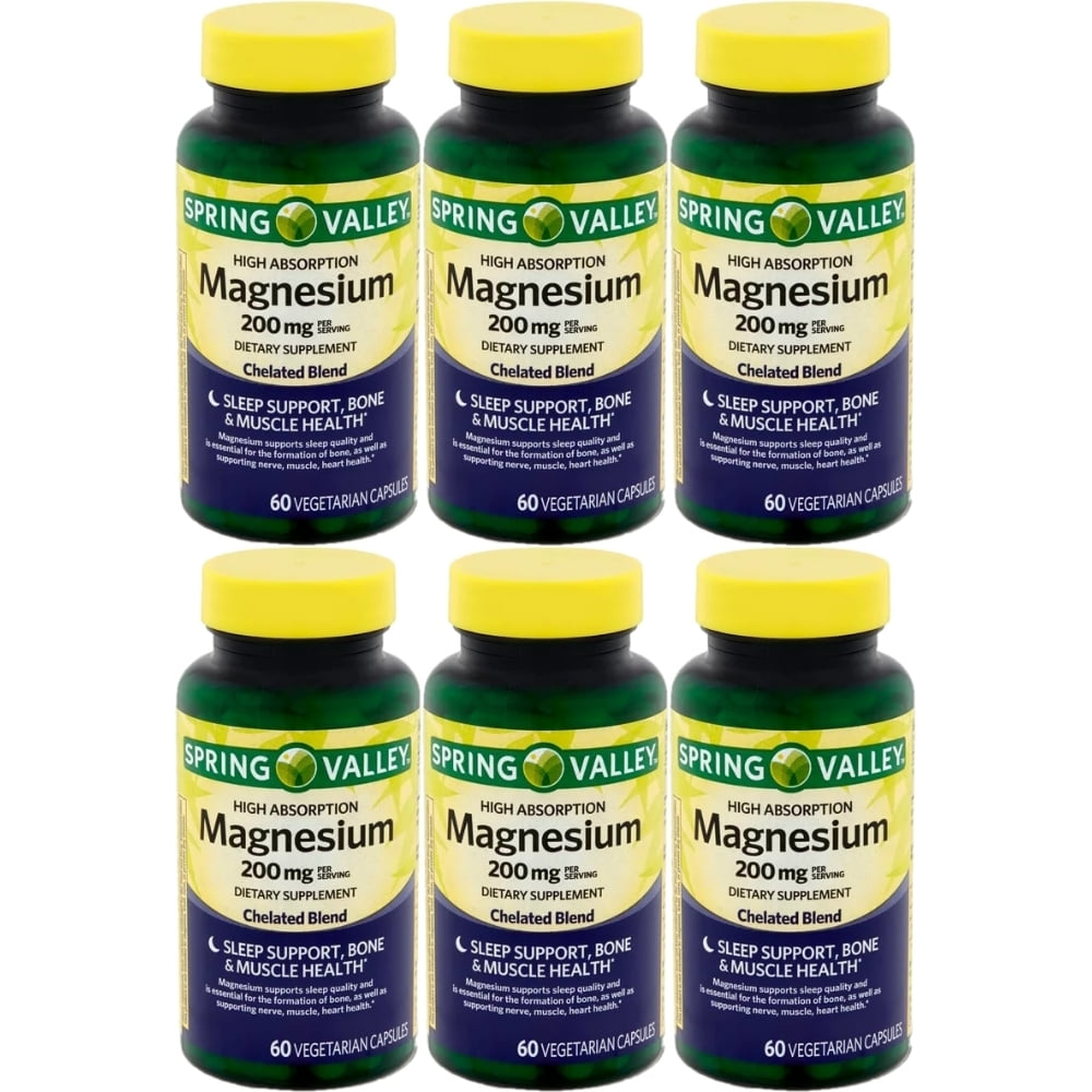 <b>스프링밸리</b> 마그네슘 200mg  6개  60정