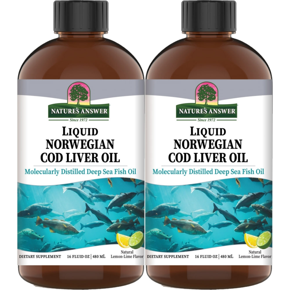 네이처스앤서 고흡수 <b>리퀴드 노르웨이 코드 리버 오일</b> 대구간유 액상 액체  480ml  2개