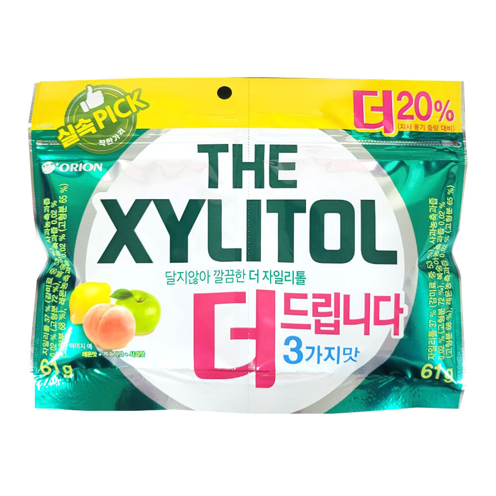 오리온 달지않아 깔끔한 더 <b>자일리톨</b> 122g, 3개