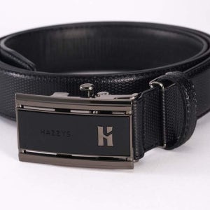 [헤지스 액세서리] 블랙 버클 로고장식 소가죽 자동벨트 HJBE5F780BK