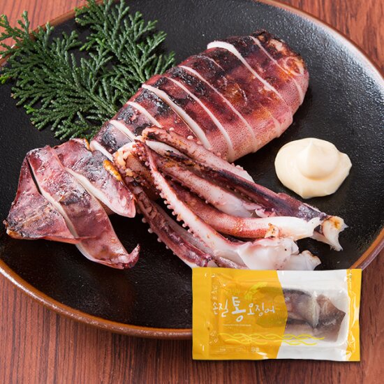 급냉 자연산 손질 통 오징어 220g 4팩 (14,880원) (무료)