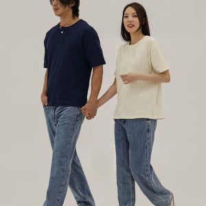 (L-5XL)벨론 헨리넥 반팔티[1+1 핵이득][SSIM 빅사이즈 와플패턴]