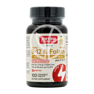 자로우 Jarrow Formulas TXA <b>메틸 B12 메틸 폴레이트</b> 플러스 P-5-P 비타민B <b>레몬</b>맛 100 츄어블 타블렛
