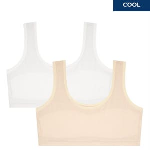 [3컬러] 주니어 1단계 쿨 메쉬 브라 2매 세트