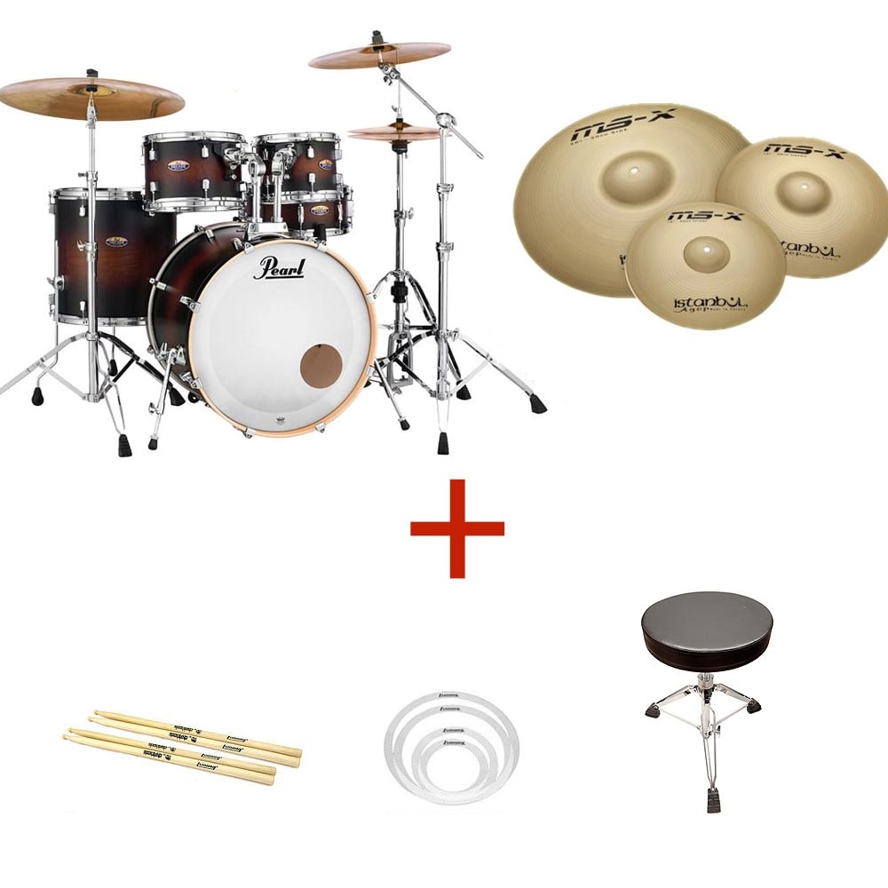 PEARL Pearl 디케이드 메이플 드럼 세트 이스탄불 MSX 심벌 패키지 828 MATTE DARK WALNUT 1개