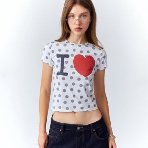 [리트리버클럽] I LOVE CROP TEE [WHITE] RCESTO006WH