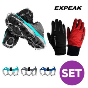 [2종세트] 툰드라 13P아이젠+장갑 세트구성/등산아이젠세트 합리적구성